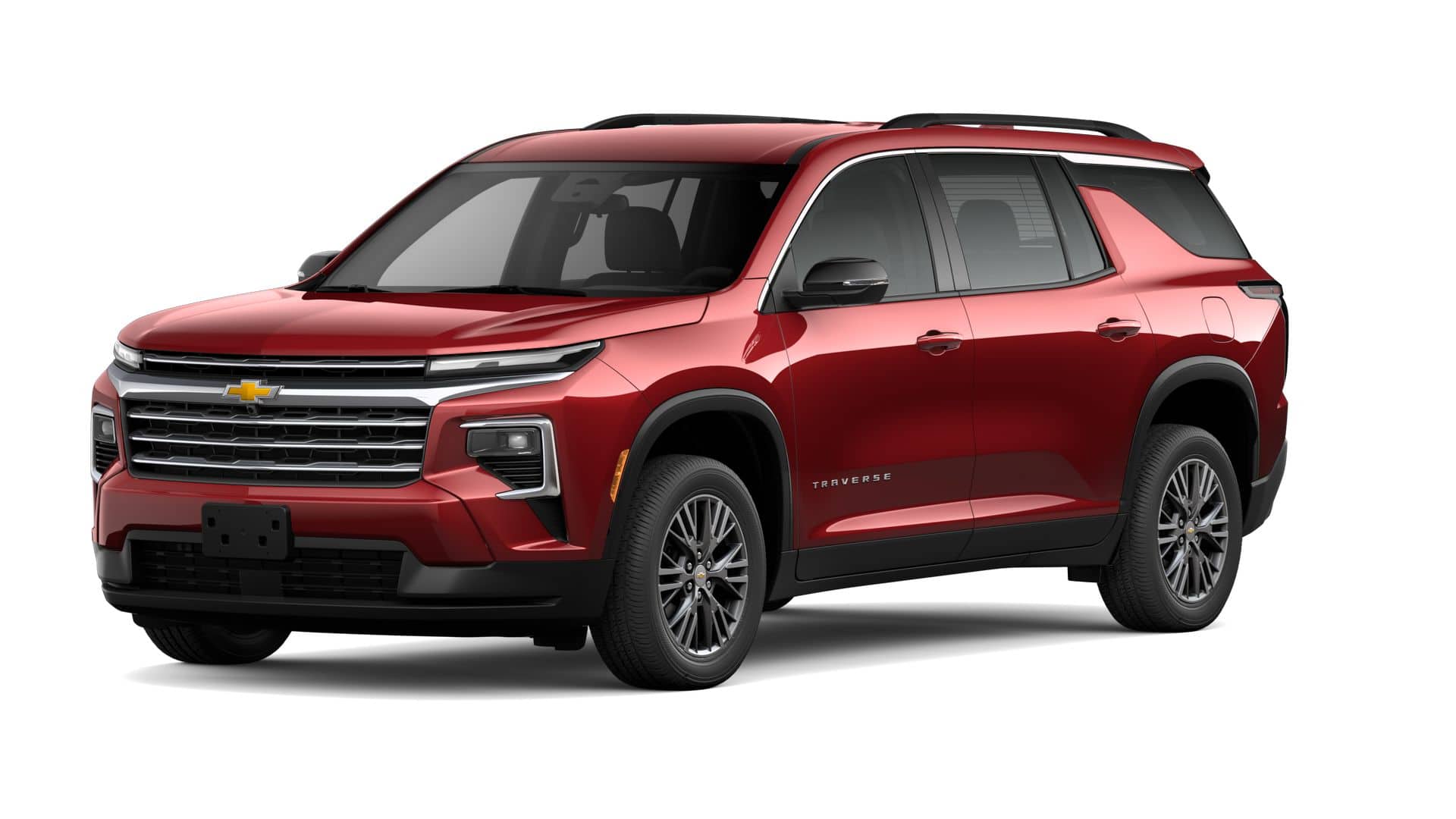 2026 Chevrolet Traverse LT in Radiant Red Tintcoat — front three-quarter view
