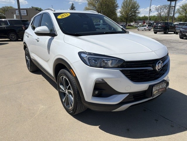 2023 Buick Encore GX Select in White Frost Tricoat — front three-quarter view